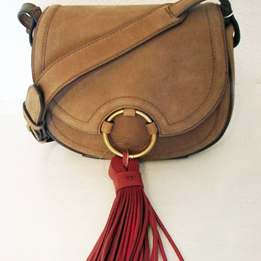 NWT TORY BURCH TASSEL SADDLEBAG CROSS BODY - Picture 3 of 8